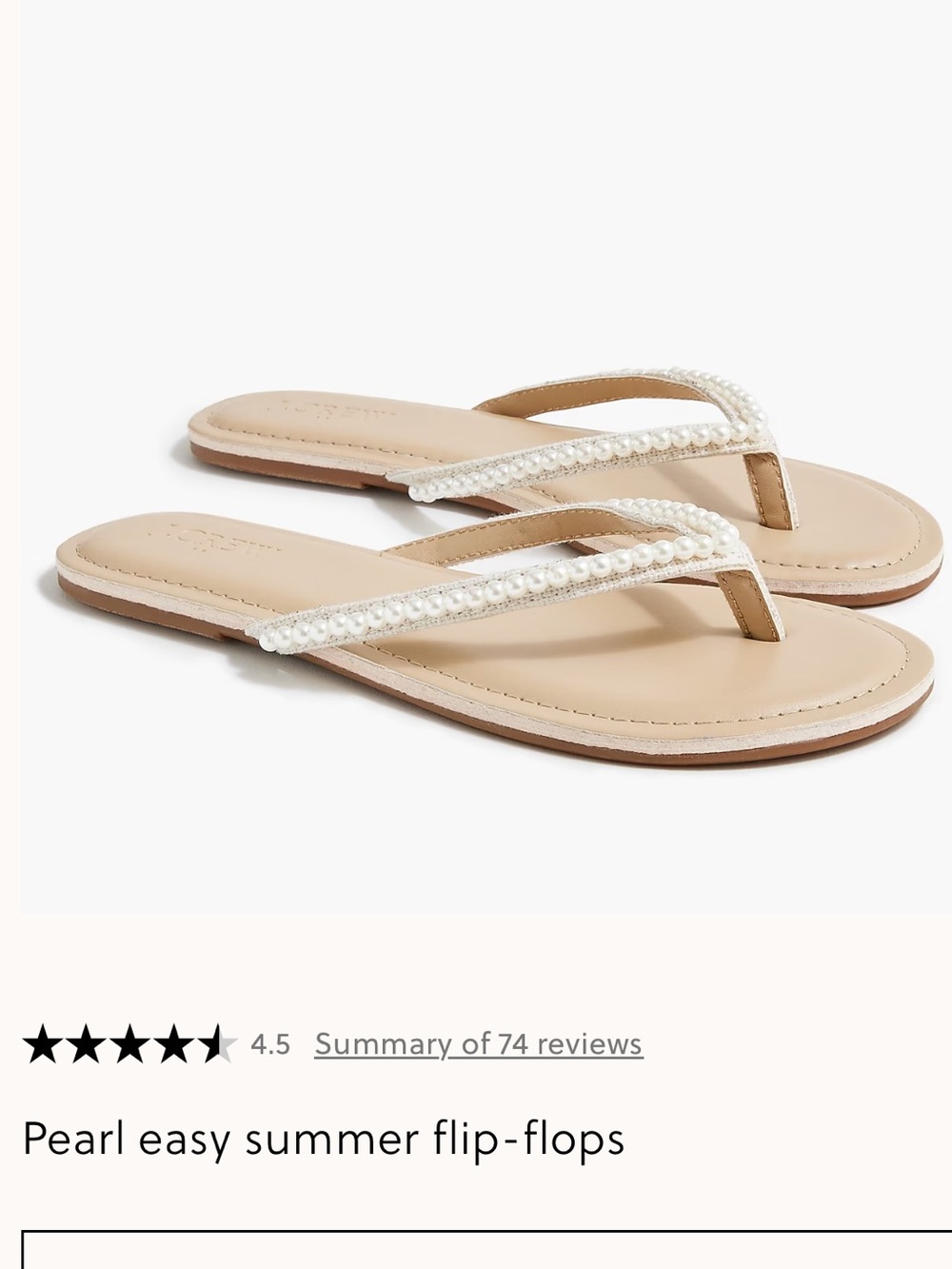 J. Crew pearl flip flops